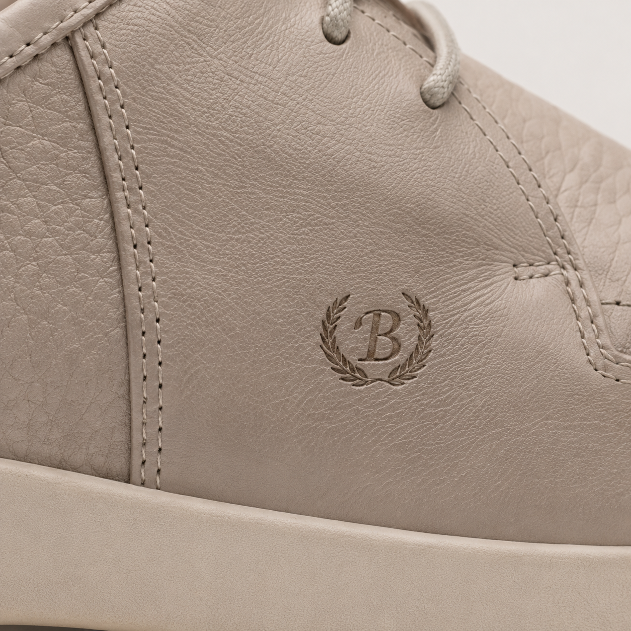 Johnny Famous Delancey Men's Beige Cream Leather & Suede Low-Top Sneakers | Retro Bally-Inspired