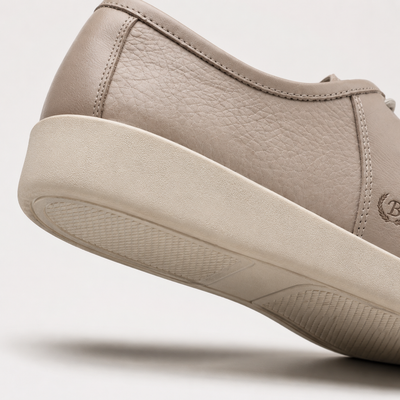 Johnny Famous Delancey Men's Beige Cream Leather & Suede Low-Top Sneakers | Retro Bally-Inspired