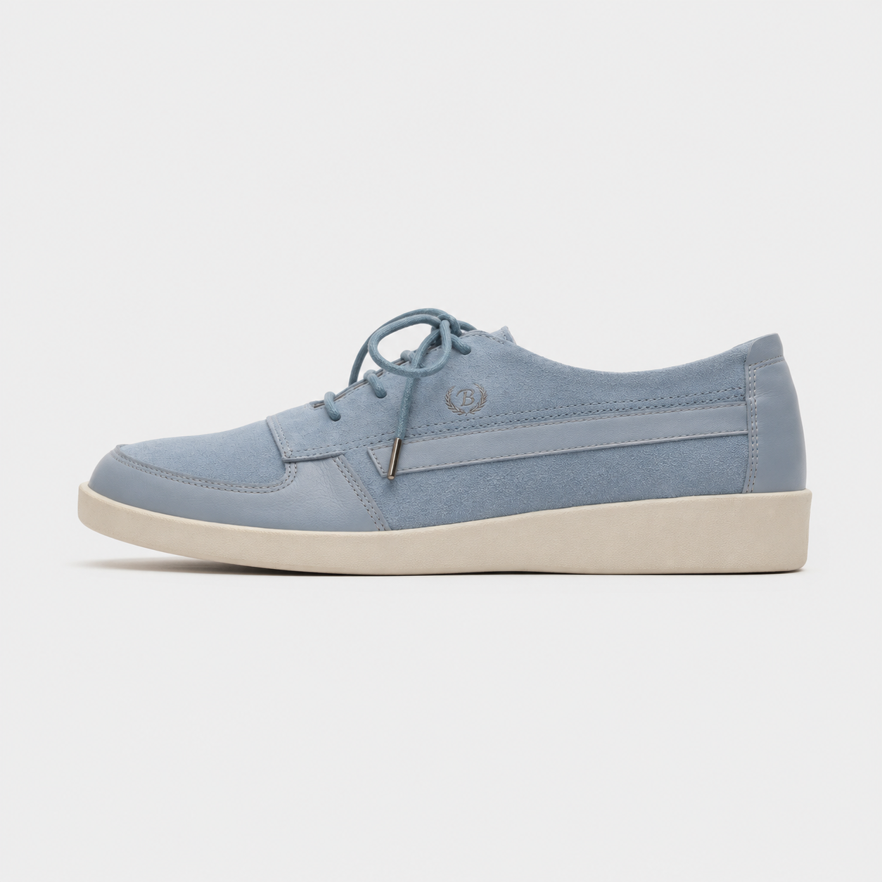 Johnny Famous Midtown Men's Powder Blue Suede & Leather Low-Top Sneakers | Retro Bally-Inspired