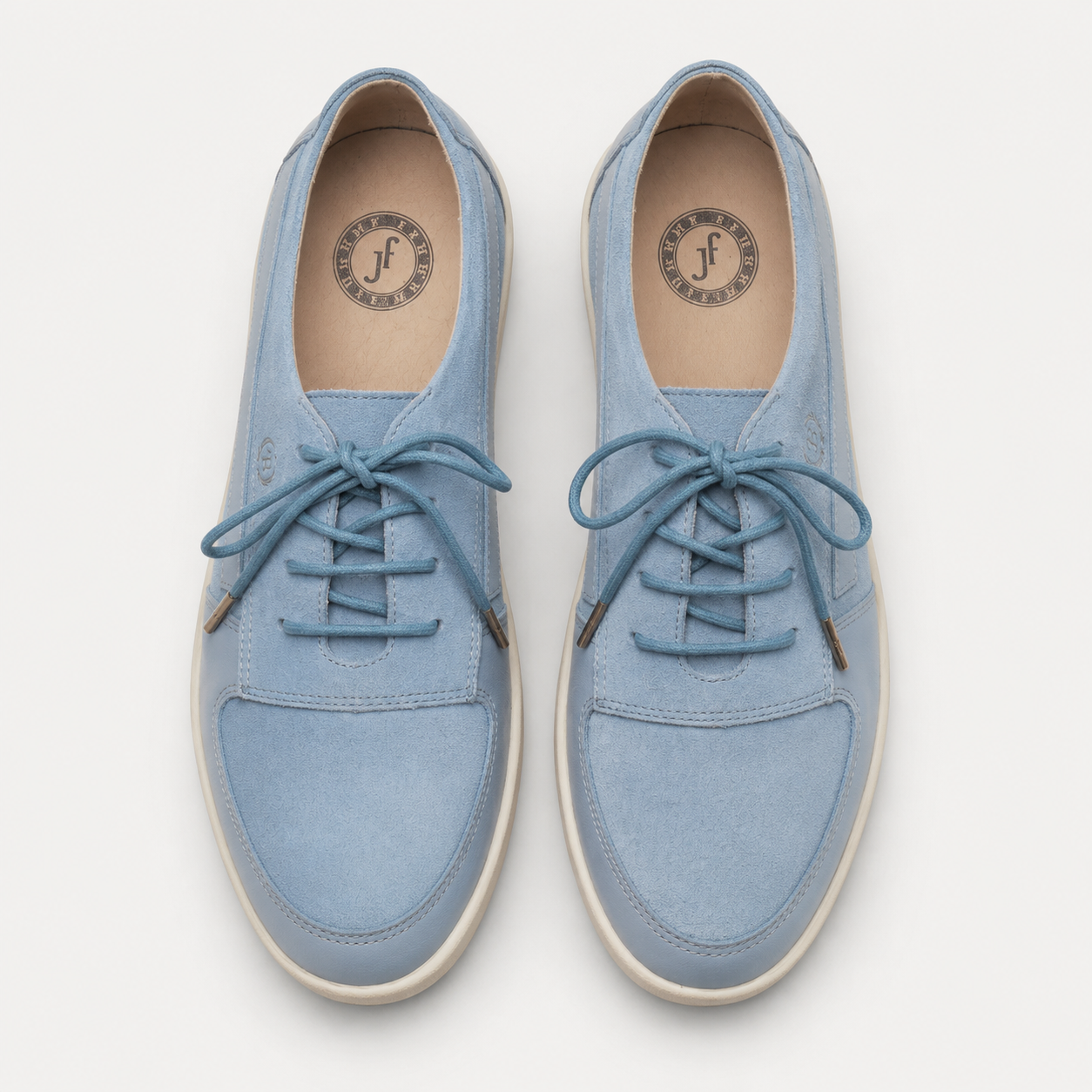 Johnny Famous Midtown Men's Powder Blue Suede & Leather Low-Top Sneakers | Retro Bally-Inspired