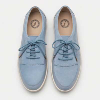 Johnny Famous Midtown Men's Powder Blue Suede & Leather Low-Top Sneakers | Retro Bally-Inspired