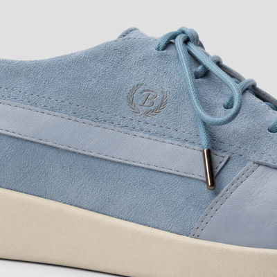 Johnny Famous Midtown Men's Powder Blue Suede & Leather Low-Top Sneakers | Retro Bally-Inspired
