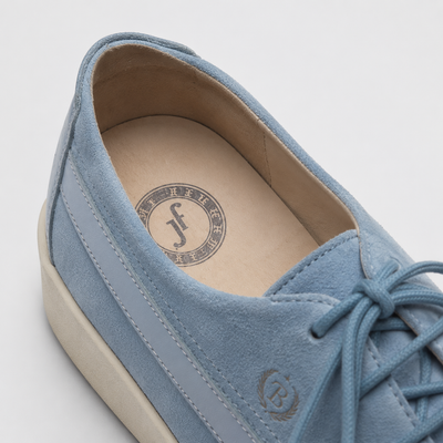 Johnny Famous Midtown Men's Powder Blue Suede & Leather Low-Top Sneakers | Retro Bally-Inspired