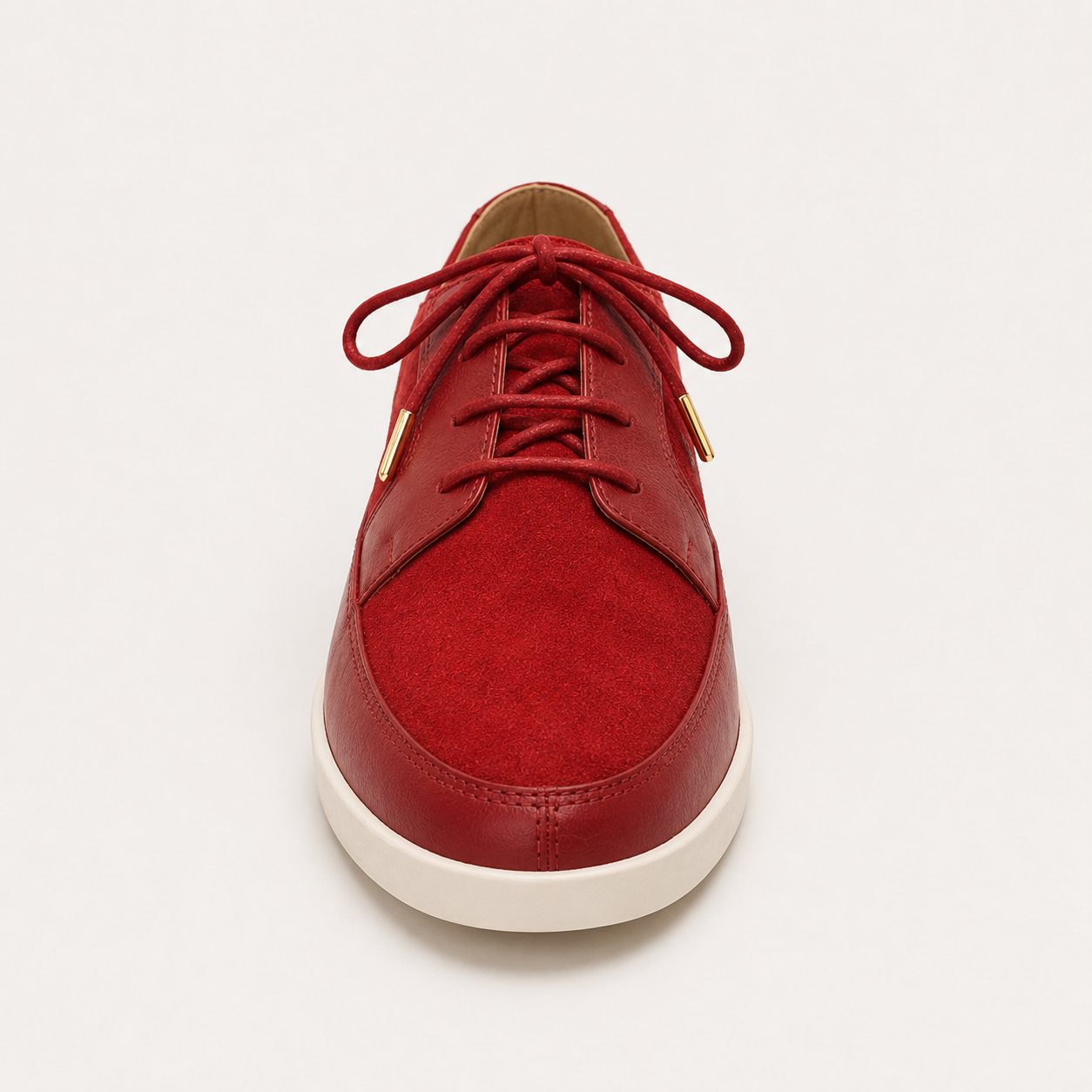 Johnny Famous Park West Men's Rich Red Leather & Suede Low-Top Sneakers | Retro Bally-Inspired