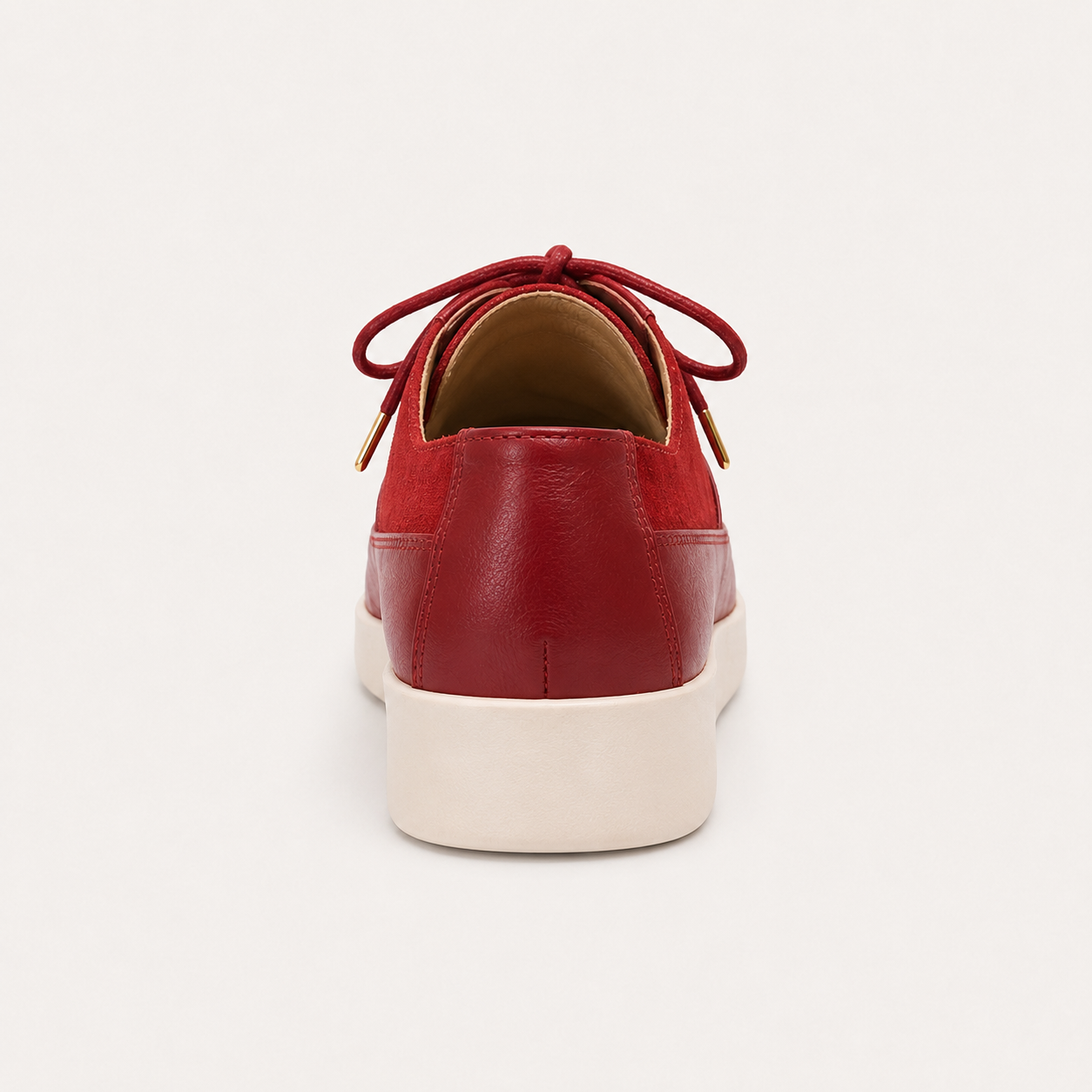 Johnny Famous Park West Men's Rich Red Leather & Suede Low-Top Sneakers | Retro Bally-Inspired
