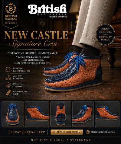 British Collection New Castle Signature Dual Exotic Leather Men’s Chukka Boot