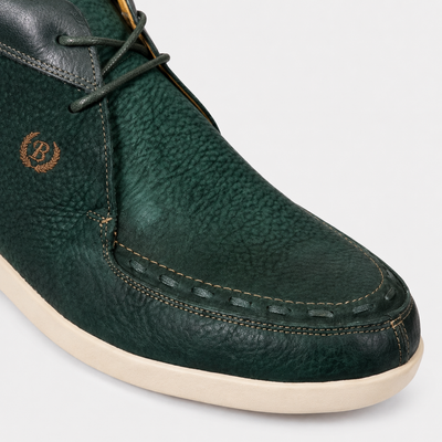 Johnny Famous Bally Style Soho Men’s Emerald Green Elephant Leather High Tops