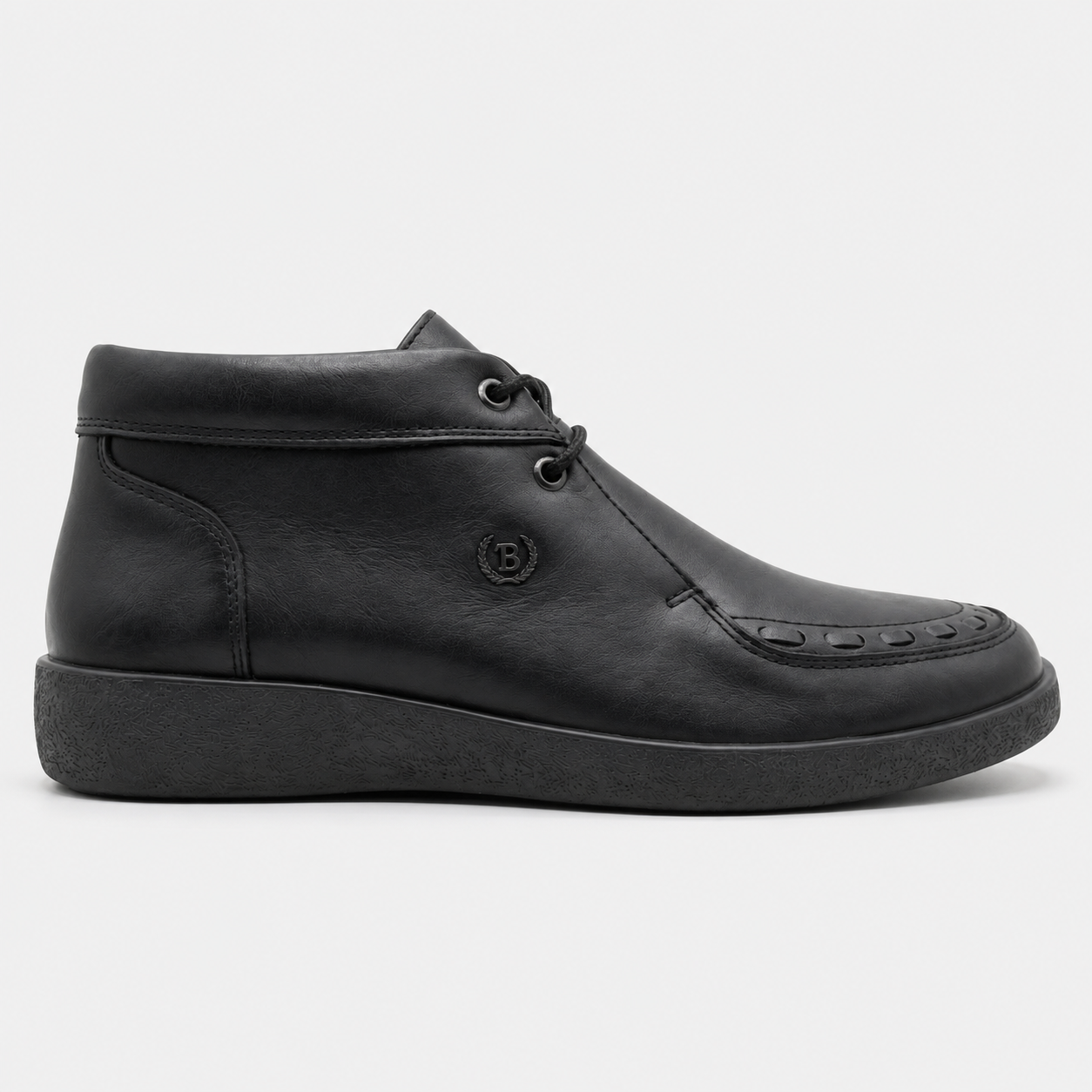 Johnny Famous Bally Style Soho Men’s Black Nappa Leather High Top Sneakers