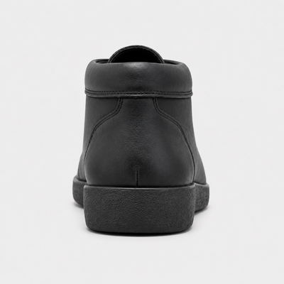 Johnny Famous Soho Men's Onyx Black Elephant-Embossed Nappa Leather High-Top Sneakers | Retro Bally-Inspired