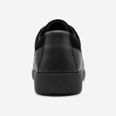 Johnny Famous Park West Men's All-Black Nappa Leather & Textured Suede Low-Top Sneakers | Retro Bally-Inspired