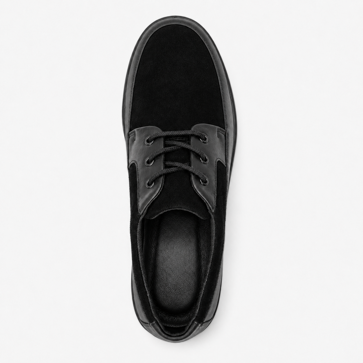 Johnny Famous Park West Men's All-Black Nappa Leather & Textured Suede Low-Top Sneakers | Retro Bally-Inspired