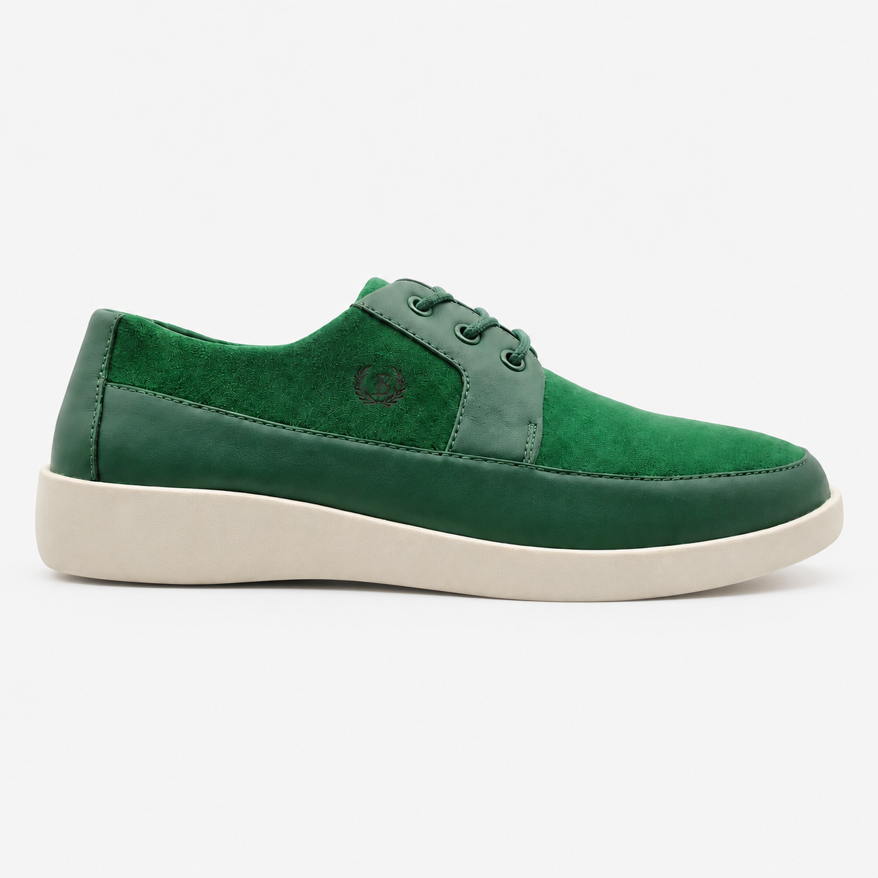Johnny Famous Park West Men's Rich Green Leather & Suede Low-Top Sneakers | Retro Bally-Inspired
