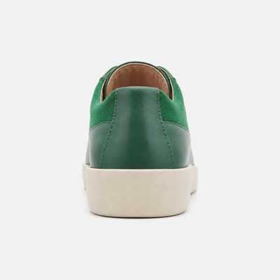 Johnny Famous Park West Men's Rich Green Leather & Suede Low-Top Sneakers | Retro Bally-Inspired
