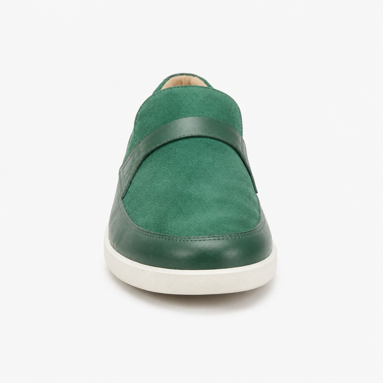 Johnny Famous Tribeca Men's Deep Green Leather & Suede Slip-On Sneakers | Retro Bally-Inspired