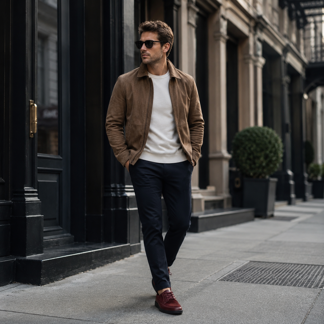 Johnny Famous Park West Men's Deep Burgundy Leather & Suede Low-Top Sneakers | Retro Bally-Inspired