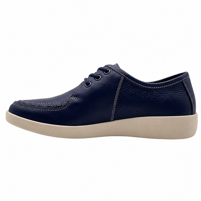 Johnny Famous Bally Style Delancey Men's Navy Blue Nappa Leather Low Top Sneakers