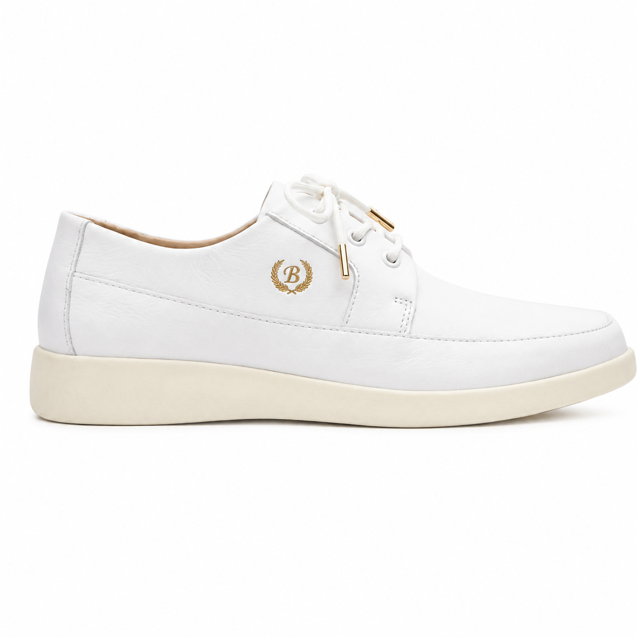 Johnny Famous Bally Style Park West Men's White Nappa Leather Low Top Sneakers