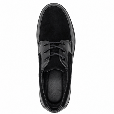 Johnny Famous Bally Style Park West Men's Black Leather and Suede Low Top Sneakers