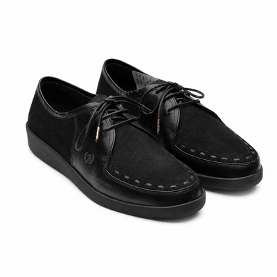 Johnny Famous Bally Style Delancey Men's Black Leather Low Top Sneakers