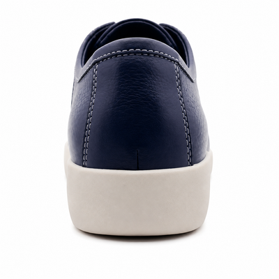 Johnny Famous Bally Style Delancey Men's Navy Blue Nappa Leather Low Top Sneakers