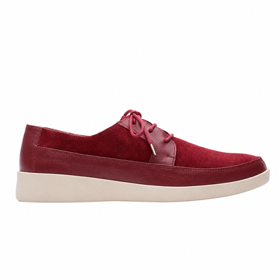 Johnny Famous Bally Style Park West Men's Red Suede and Leather Low Top Sneakers