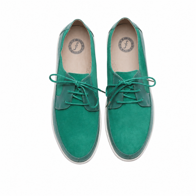 Johnny Famous Bally Style Park West Men's Green Leather and Suede Low Top Sneakers