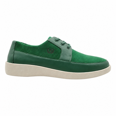 Johnny Famous Bally Style Park West Men's Green Leather and Suede Low Top Sneakers