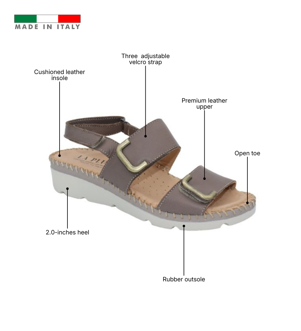 Chrisa Women’s Triple-Strap Leather Sandal