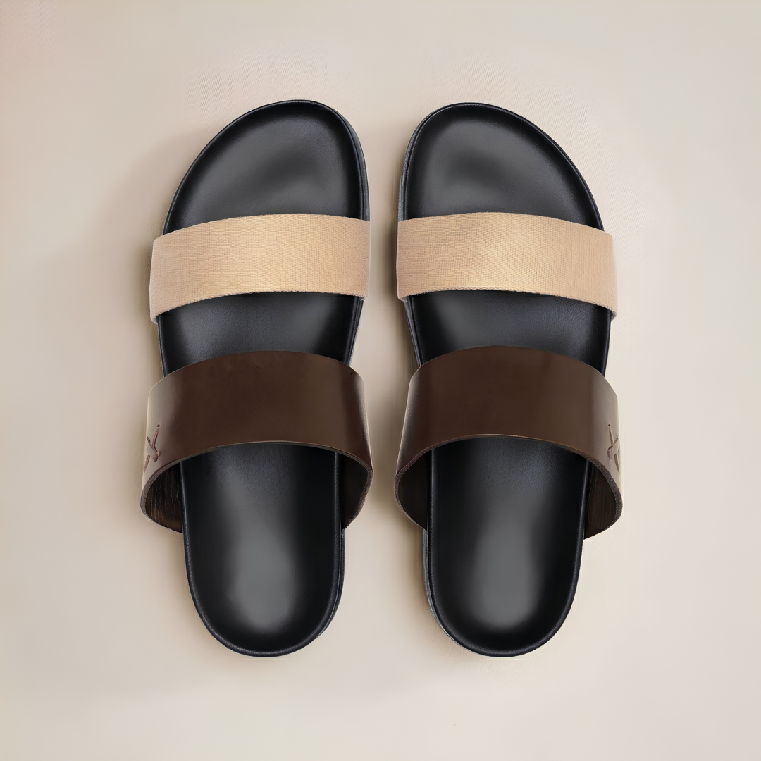 Del Toro Shoes Men's Brown & Tan Cinturini Sandal