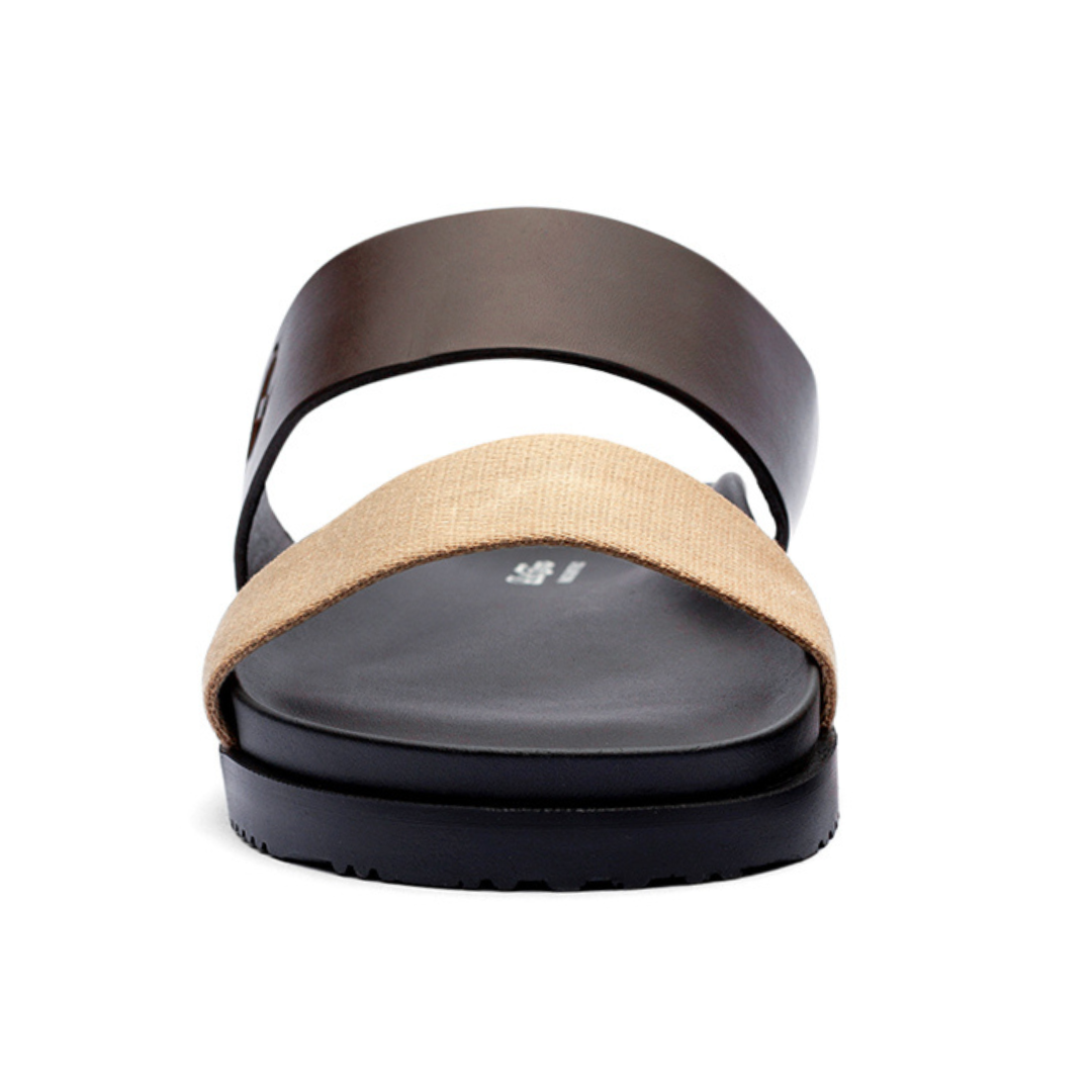 Del Toro Shoes Men's Brown & Tan Cinturini Sandal