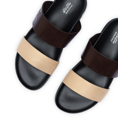 Del Toro Shoes Men's Brown & Tan Cinturini Sandal