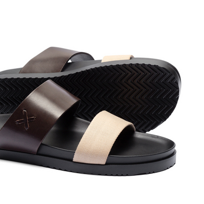 Del Toro Shoes Men's Brown & Tan Cinturini Sandal