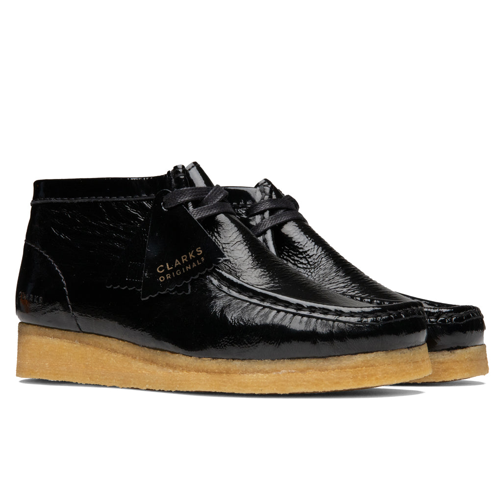 Clarks Originals Wallabee Women's Black Leather 26154804 — side view