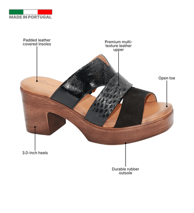 Eric Michael Connie Multi Tone Block Heel Sandal