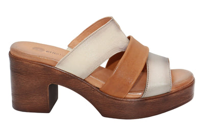 Eric Michael Connie Multi Tone Block Heel Sandal