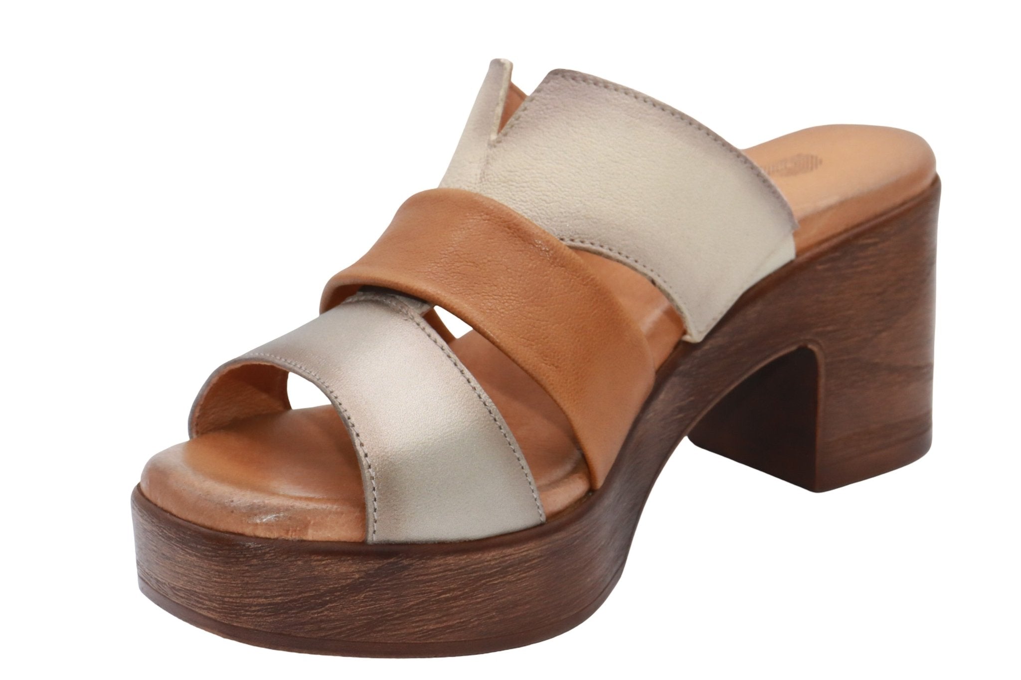 Eric Michael Connie Multi Tone Block Heel Sandal
