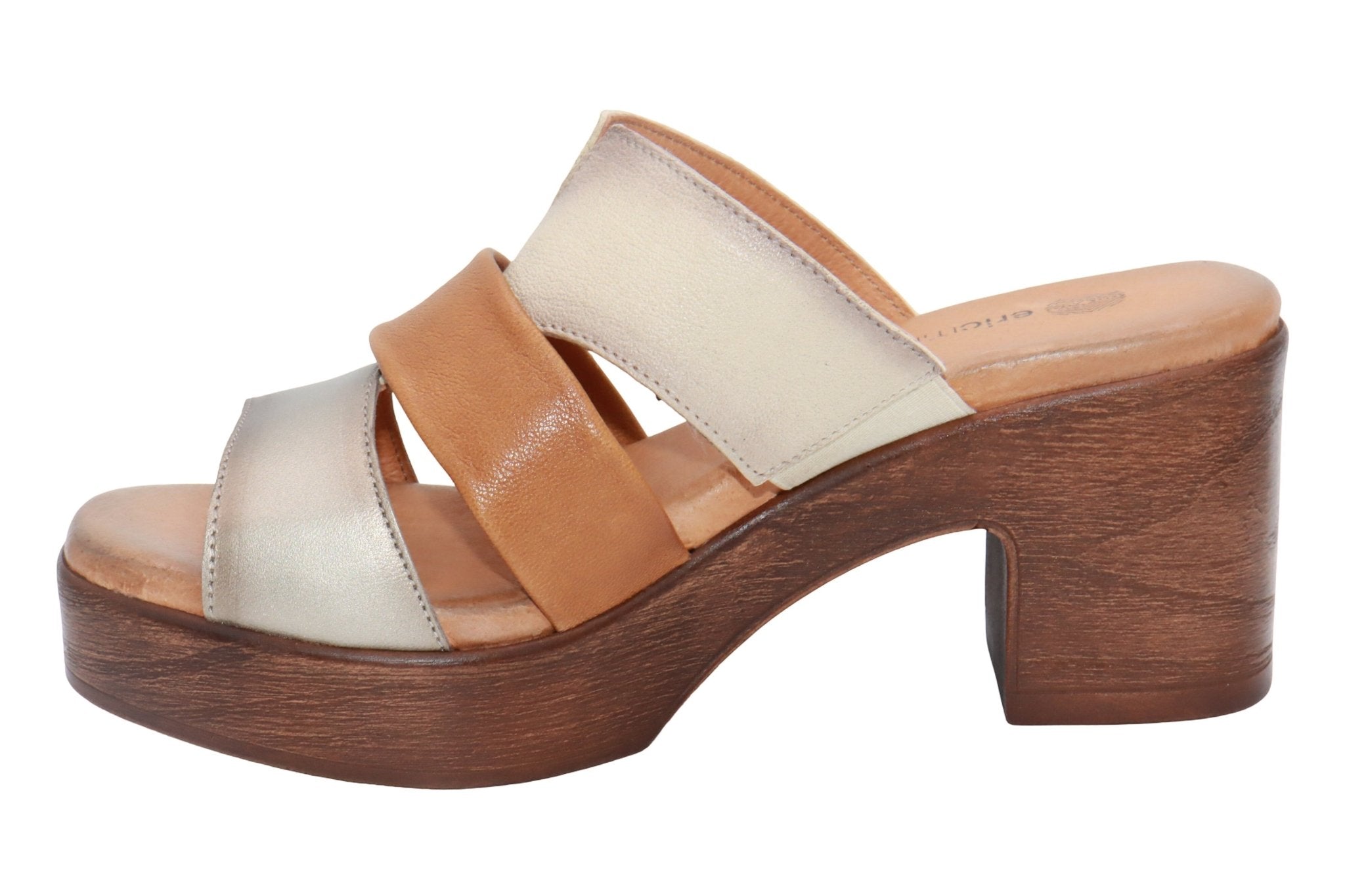Eric Michael Connie Multi Tone Block Heel Sandal