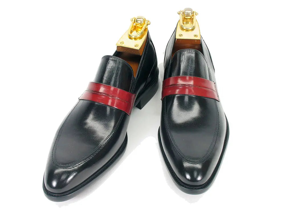 Mens Penny Loafer in Contrast Strap Carrucci Shoes Men's