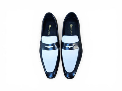 Carrucci Shoes Men's Two Tone Penny Loafer Calfskin KS2240 12T