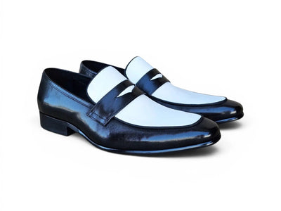 Carrucci Shoes Men's Two Tone Penny Loafer Calfskin KS2240 12T