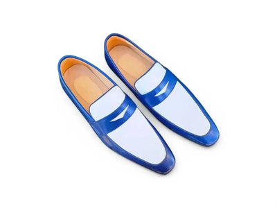 Carrucci Shoes Men's Two Tone Penny Loafer Calfskin KS2240 12T