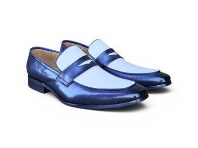 Carrucci Shoes Men's Two Tone Penny Loafer Calfskin KS2240 12T