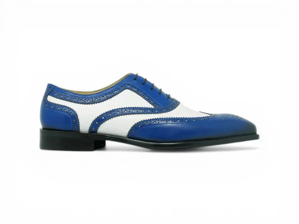 Carrucci Shoes Wingtip Oxford Leather Hand Burnished Two Tone KS509 25T view 6