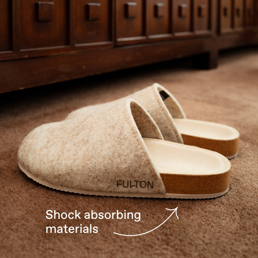 Fulton House Shoe Men’s and Women’s Orthopedic Comfort Slippers with Arch Support side view