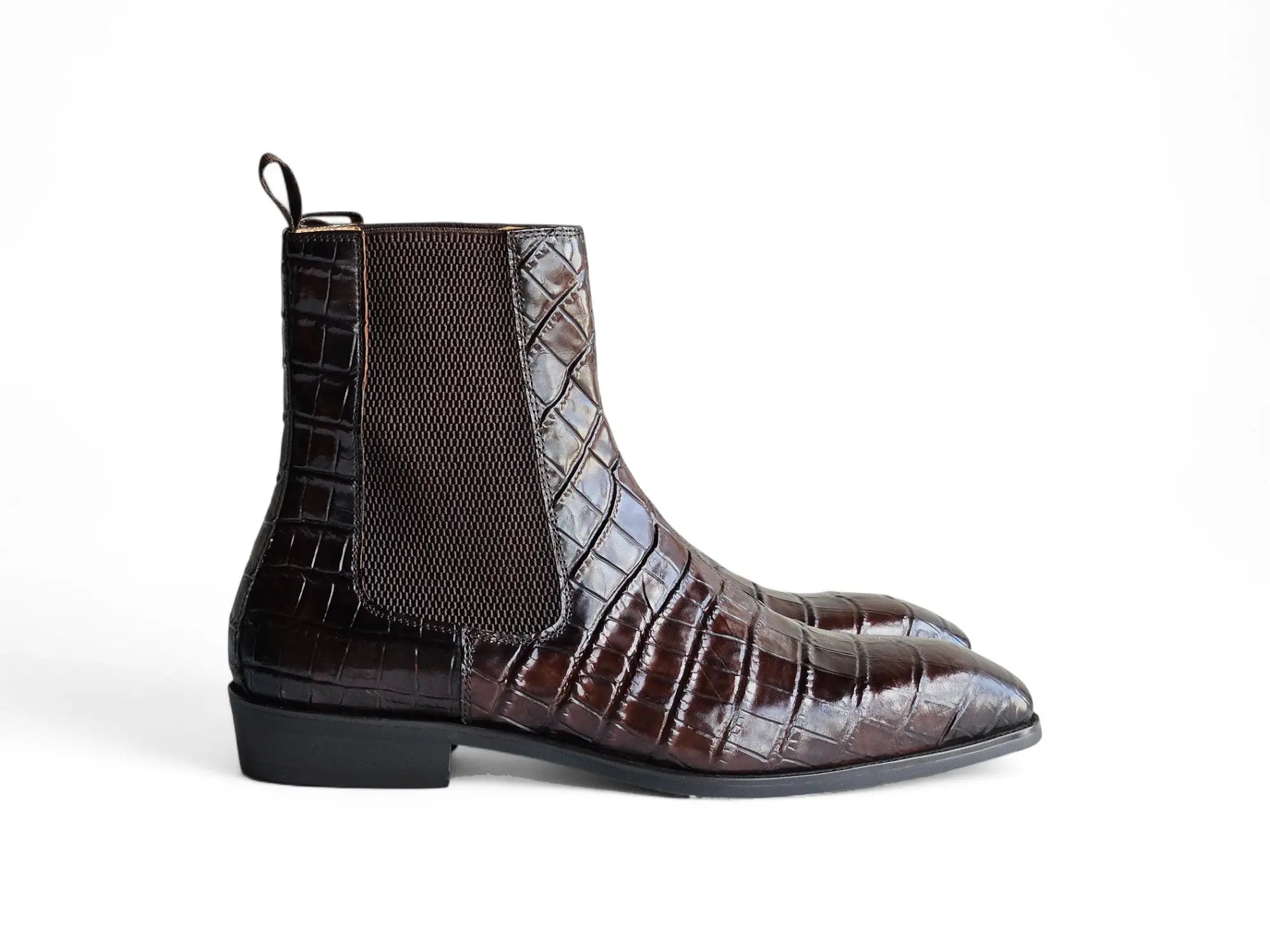 Carrucci Shoes Crocodile Embossed Chelsea Boot Full Grain Calfskin Leather KB503X 601E view 9