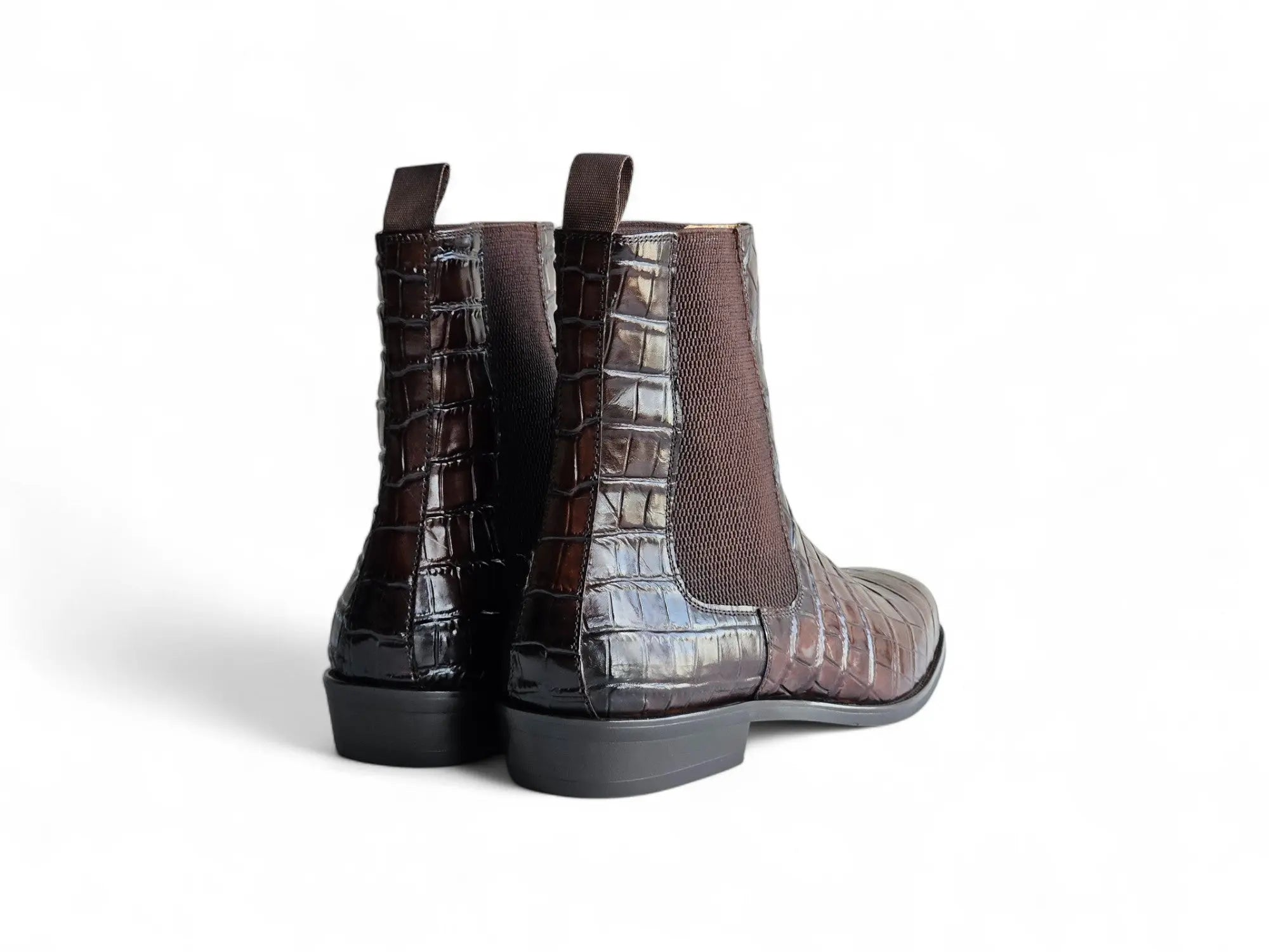 Carrucci Shoes Crocodile Embossed Chelsea Boot Full Grain Calfskin Leather KB503X 601E view 10