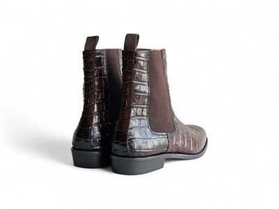 Carrucci Shoes Crocodile Embossed Chelsea Boot Full Grain Calfskin Leather KB503X 601E view 10