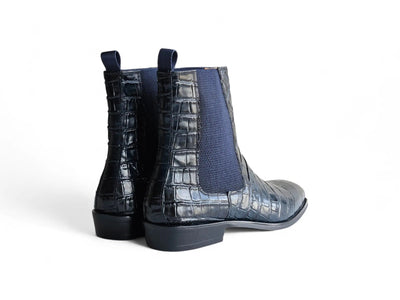 Carrucci Shoes Crocodile Embossed Chelsea Boot Full Grain Calfskin Leather KB503X 601E view 6