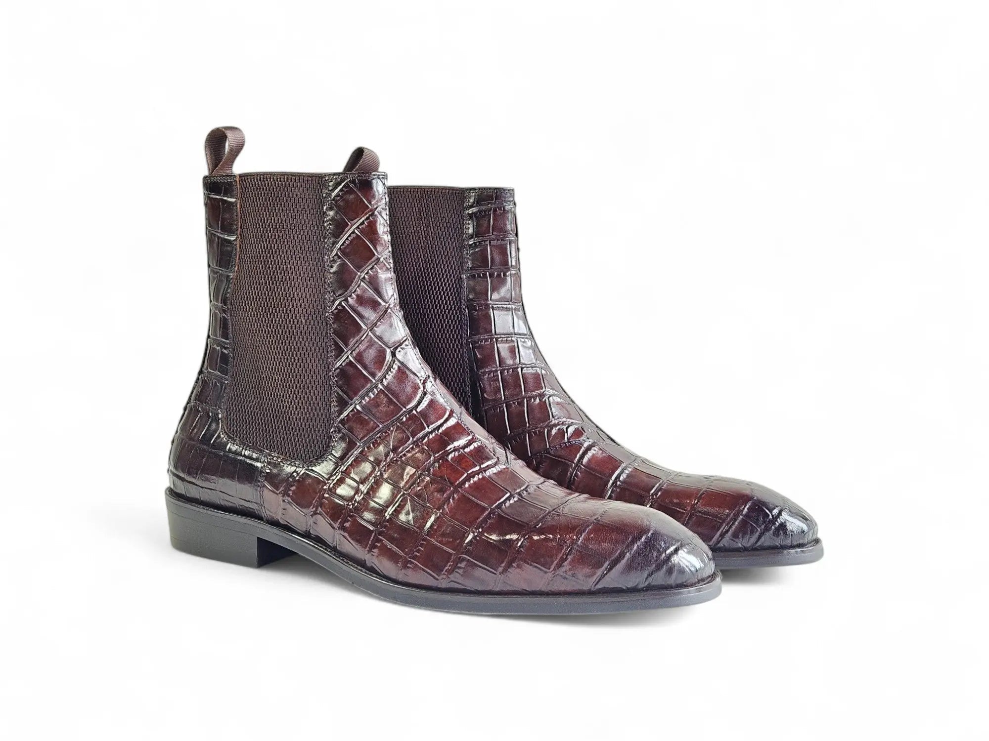 Carrucci Shoes Crocodile Embossed Chelsea Boot Full Grain Calfskin Leather KB503X 601E view 7