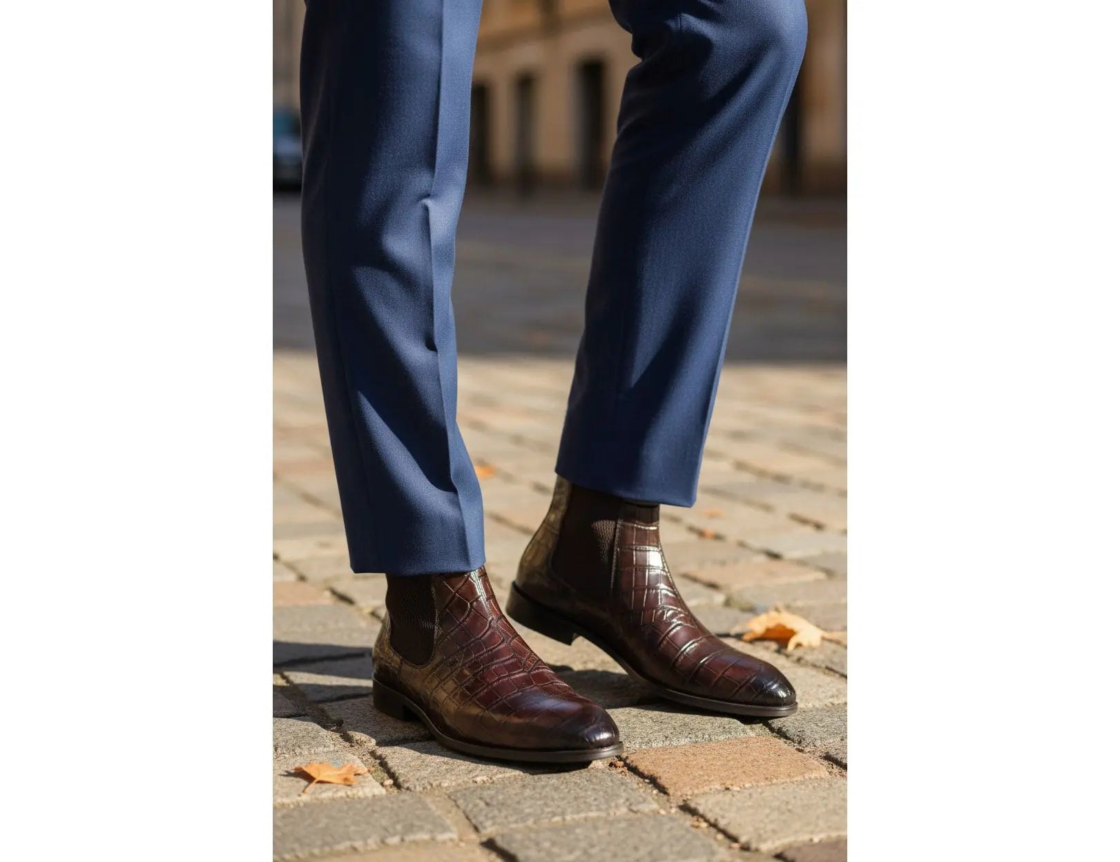 Carrucci Shoes Crocodile Embossed Chelsea Boot Full Grain Calfskin Leather KB503X 601E view 8